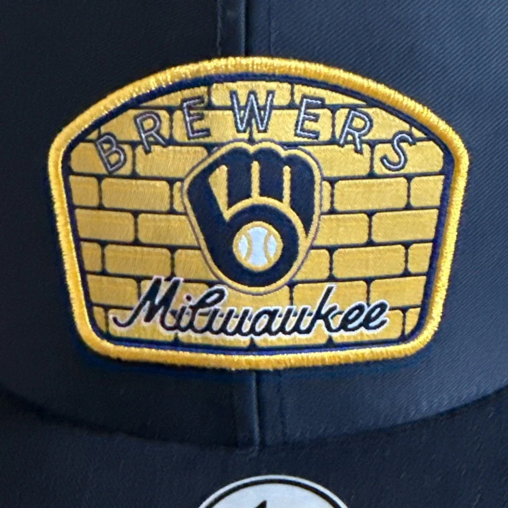 Milwaukee Brewers Hat Navy 47 Trucker Snapback MLB Region Patch Cap Mens New NWT